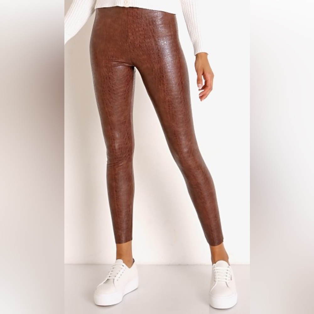 Commando brown Faux Leather Croc Leggings